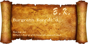 Burgreth Konrád névjegykártya